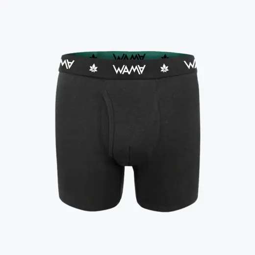 Black WAMA hemp boxer briefs